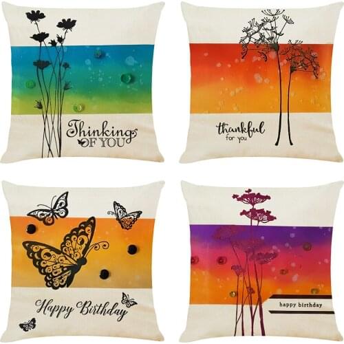 Butterfly Cushion Cover Hoga Decorative Pillow funda cojines 45x45 housse de coussin Nordic Throw Pillow Cover for Sofa Car