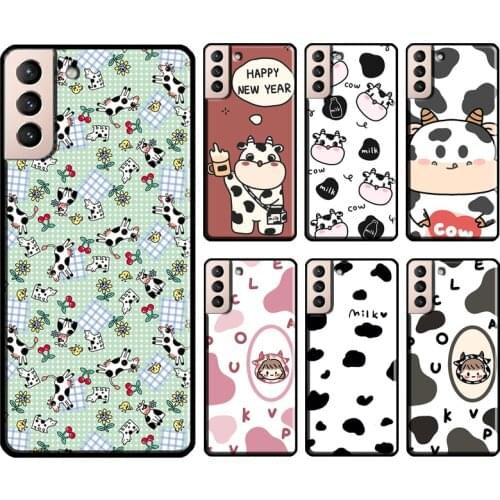 Cow Milk Moo Pattern Print Phone Cover For Samsung Galaxy S21 S20 Ultra Note 20 Note 10 S8 S9 S10 Plus S20 FE Case