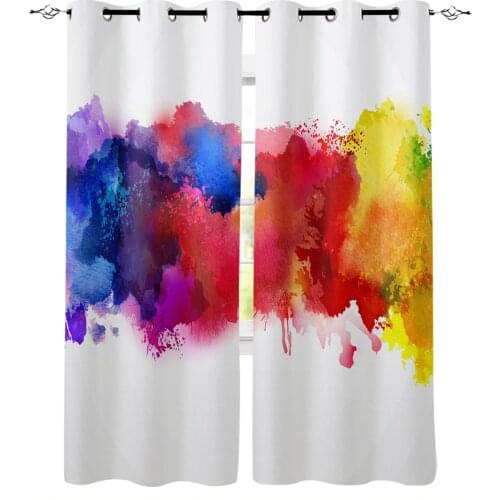 Color Splash Art Curtain for Living Room Kids Room Decoration Bedroom Curtain Window Treatment Drapes