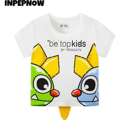 Dinosaur Printed Kids T-shirt for A Boys Girls T Shirts 2021 New Year Spring Sunmmer Cotton Baby Childrens Clothing Boys Tops