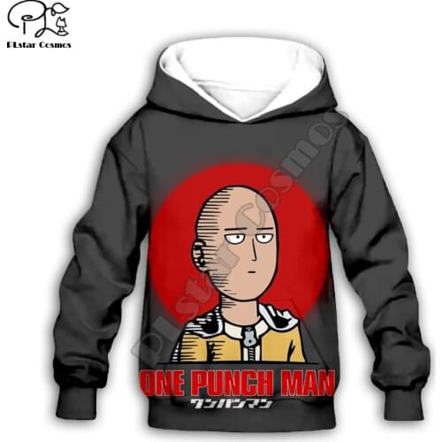 Kids Hoodies Anime One Punch Man baby boy Hero Saitama Oppai 3D Print long sleeve Sweatshirts Children tshirt girl