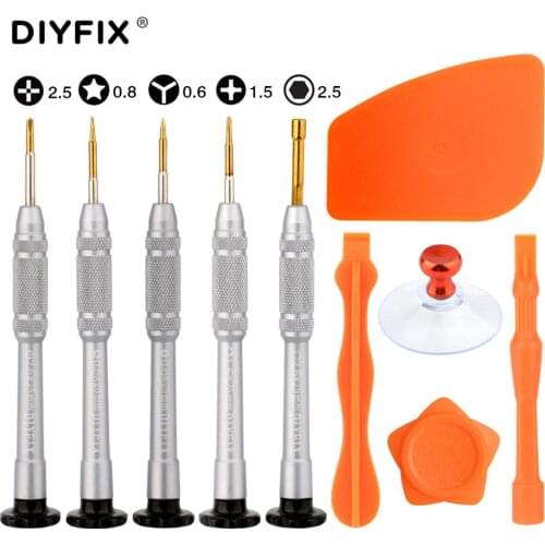 DIYFIX 5 in 1 Screwdriver Set for i-Phone 6 6S 6P 7 7P 8 8P X Xs 11 Pro Repair Tools Opening Disassemble Kit