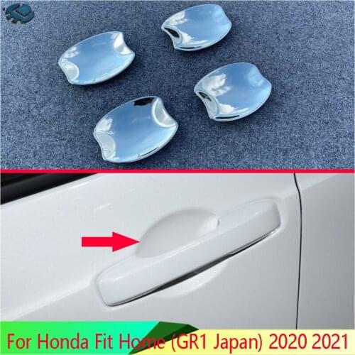 For Honda Fit Home (GR1 Japan) 2020 2021 ABS Chrome Door Handle Bowl Cover Cup Cavity Trim Insert Catch Molding Garnish