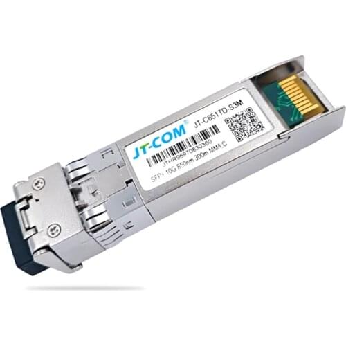 JT-COM 10G SFP+ Duplex LC SFP Module Multi-Mode 850Nm 300M SFP-10G-SR for Mikrotik/Huawei Switch