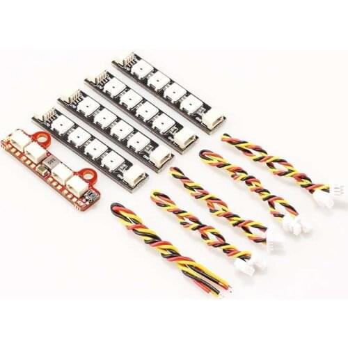 HGLRC 2812 2-6S LED Controller Board w/ 4PCS W554B LED Strip Combo for RC FPV Racing Drone RC Quadcopter Spare Parts RC Parts