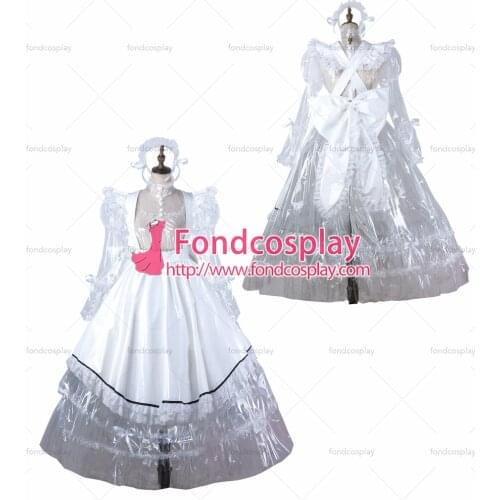 Sissy maid clear pvc dress lockable Uniform cosplay costume Tailor-made[G2205]