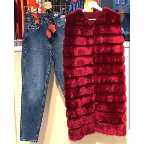 Womens Fur Burgundy