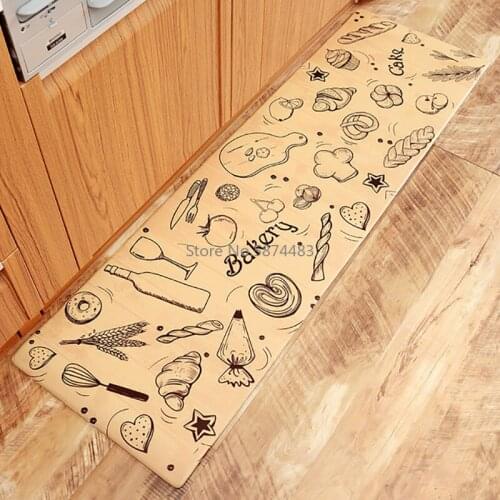 Moder kitchen Carpet Waterproof Oilproof PVC Cartoon Mat Kitchen Floor Door Mat Anti-slip Mats Home Entrance Front Door Doormats