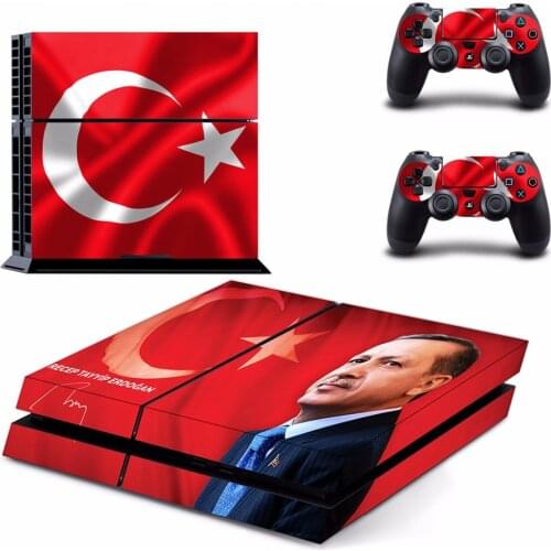 Turkey Flag Recep Tayyip Erdogan PS4 Skin Sticker Decal for Sony PlayStation 4 Console and 2 controller skins PS4 Stickers Vinyl