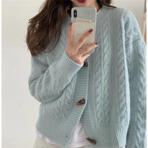 Autumn Winter Knitted Cardigans Women Single Breasted Oversized Loose Sweaters Female Casual Cardigans Sweaters Soft Knitwear