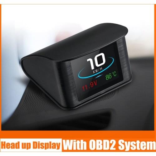 P10 Head Up Display HUD OBD2 On-board Computer Digital Speedometer Meter Digital Fuel Consumption Voltage Temperature Gauge