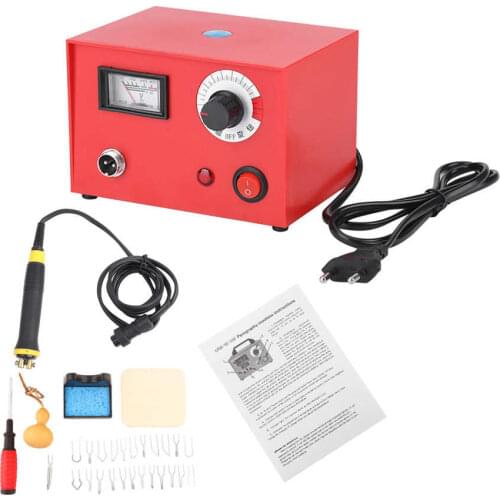50W Pyrography Pen Machine Kit Electric Soldering Iron Wood Crafts Burning Tool Set EU Plug 220V