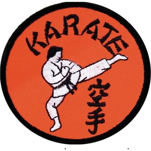 Custom Iron On Karate Embroidered Patch Badge Personalize Logo Customized for Clubs Events Sport Games Gifts
