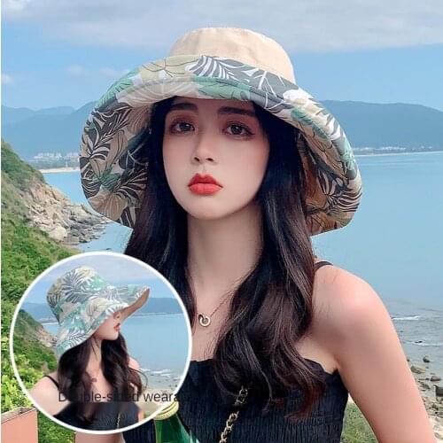 Fashion Summer Big Brim Sun Hat Female Seaside Sunscreen Anti-Ultraviolet Peak Cap Japanese Wild Fisherman Hat Korean Version 20