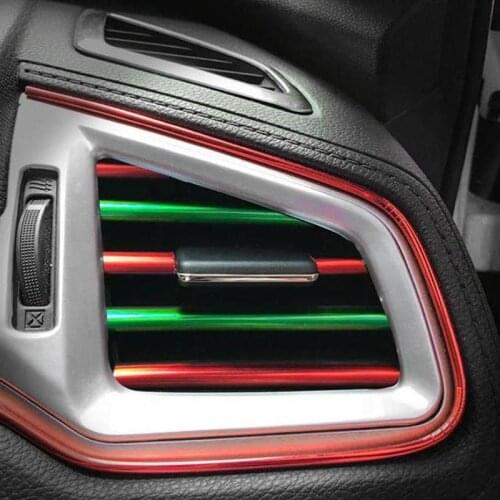 Listing 10pcs Car-styling Plating Air Outlet Trim Strip Interior Air Vent Grille Switch Rim Trim Outlet Decoration Strip