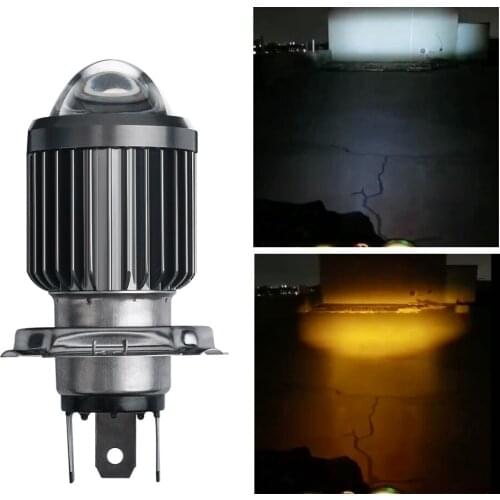 Super Bright Motorcycle Led H4 Headlight Bulbs CSP Lens For Autocycle BA20D Headlamp White Yellow Hi Lo Lamp Scooter Accessories