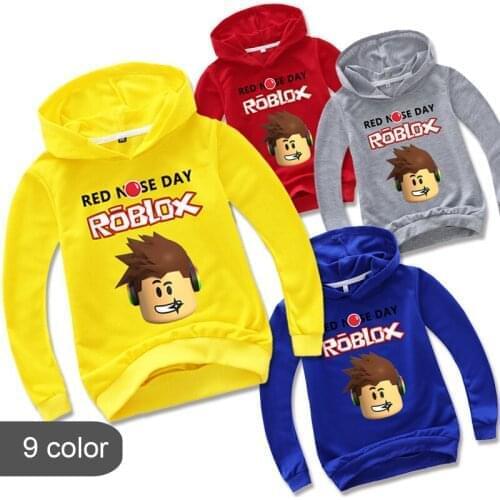 Baby Girls Sweatshirt Autumn Boys Hoodies Cartoon Robloxong Pullover Hooded T-shirt Top Teens Kids Clothes Childrens Clothing