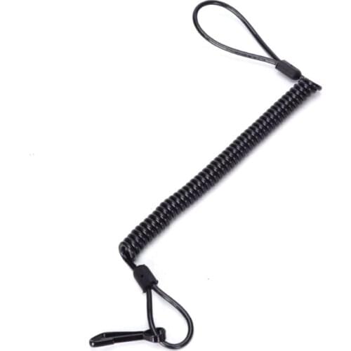 Outdoor Tactic Spring Lanyard Elastic Retractable Anti-lost Waist Hanging Retention Rope Police Pistols Gun Rifle Sling