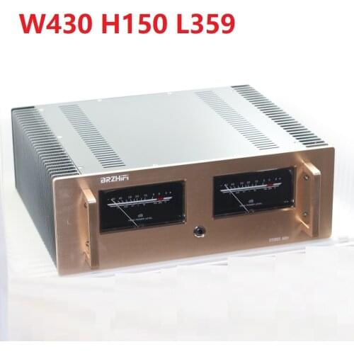 Size (mm) : W430 H150 L359 A60 Improved Aluminum Alloy Amplifier Case (With Meters)