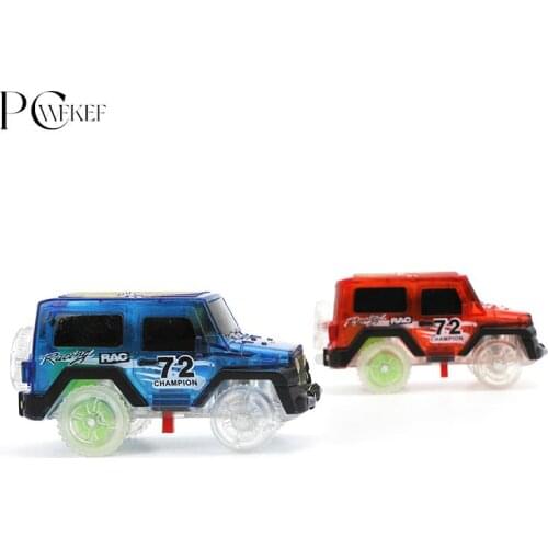 1Pc Magical Electronics LED Car Toys With Flashing Lights Model Track Car Educational Toys For Children Boys Birthday Party Gift
