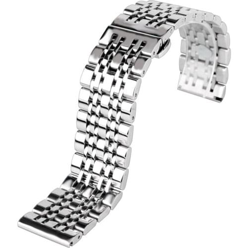 20/22mm High Quality Watch Band Wrist Strap Silver Men Luxury Watchband Stainless Steel Solid Link Bracelet + 2 Spring Bars