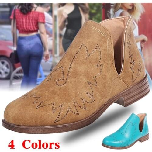 Women Boots PU Leather Chunky Heels Ankle Boots Fashion Chelsea Boots Women Short Boots Platform Female Casual Shoes Plus Size