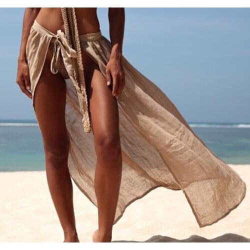 2020 Women Boho Evening Dresses Party Leopard Maxi Skirt Beach Sundress Swimware Leopard Solid One Size Fashion Swim Cover Ups