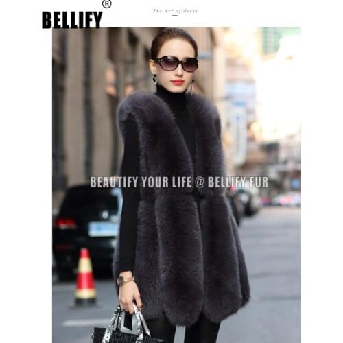 New fashion female natural fox fur waistcoat with hoody women winter thick genuine real fox fur vest gilet coat sleeveless