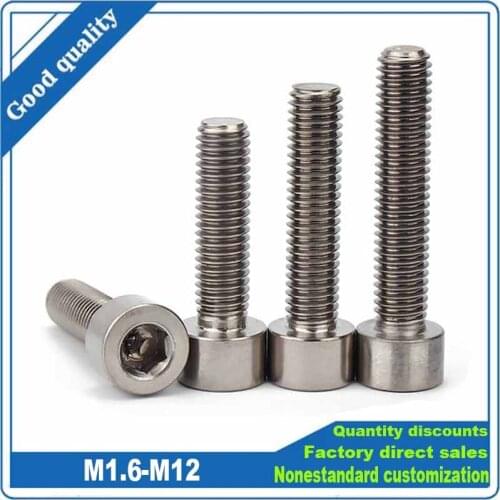 1Pc M3 M4 M5 M6 M8 M10 M12 TA2 Pure Titanium Alloy DIN912 Hexagon Hex Socket Head Cap Allen Bolt Screw Length=5-70mm