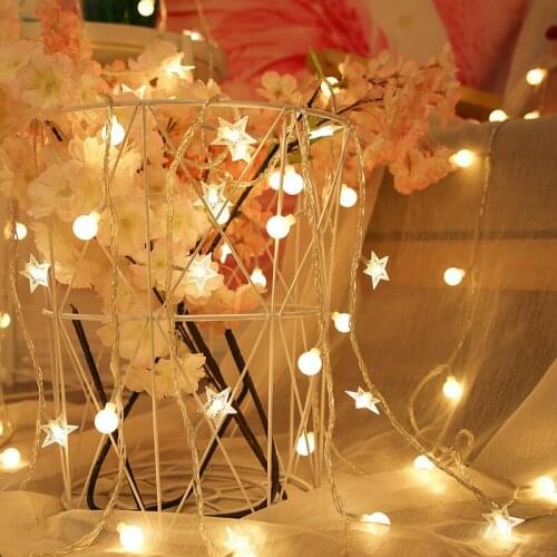 1.5m 10leds Star Natal Ball String Lights Fairy Garland Christmas Decorations for Home Outdoor Wedding Party Decor New Year Gift