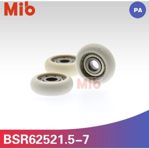 1pcs/LOT 5*21.5*7mm 3D PRINTER bearing roller Nylon Plastic Carbon Steel Bearings Pulley Wheels Embedded BSR62521.5-7