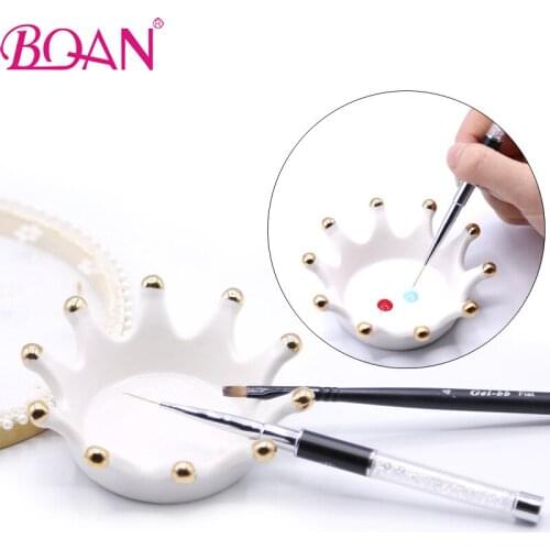 BQAN 1PC Nail Art Brush Displayer Stand UV Gel Color Palette Brushes Rest Painting Pen Holder for Manicure Tools