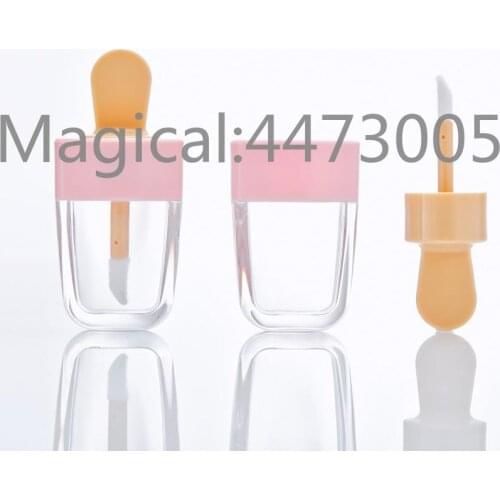10/30/50pcs Lip Gloss Bottle Lip Glaze Tube Empty Pink Ice Cream Lipgloss Tube Packaging Material Makeup DIY Lip Glaze