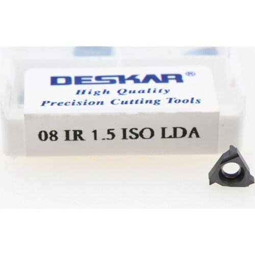 10pcs DESKAR 08IR 1.0ISO LDA 08IR 1.5ISO LDA Cutting Insert Threading Blade CNC Carbide Insert 08IR Threading Insert