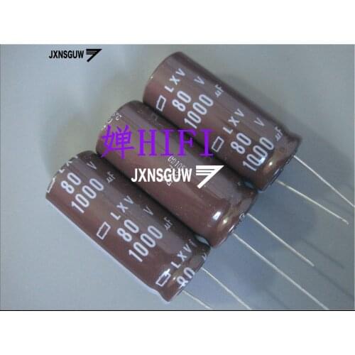 10PCS NIPPON LXV 80V1000UF 18X40MM NCC Aluminum electrolytic capacitor 1000UF/80V CHEMI-CON 105 degrees 1000uF 80V