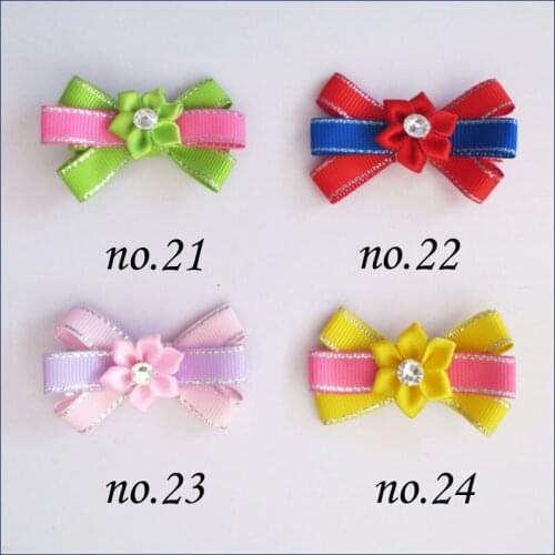100 BLESSING Good Girl 2.5" Lily Flower Hair Bow Clip Baby Accessories Wholesale