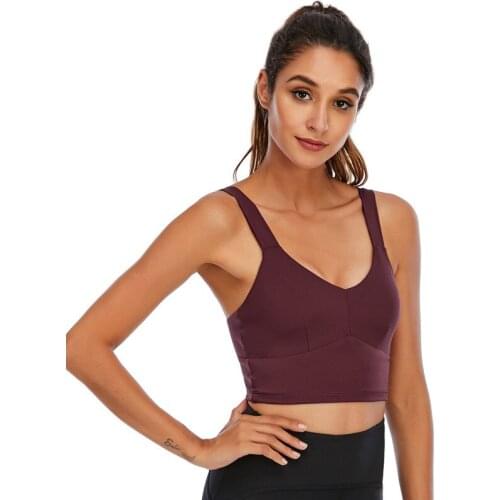 2021 Sexy Workout Top Cotton Shock Absorption Exercise Underwear Push Up Sports bra for women Breast Holding Backless Yoga Bra