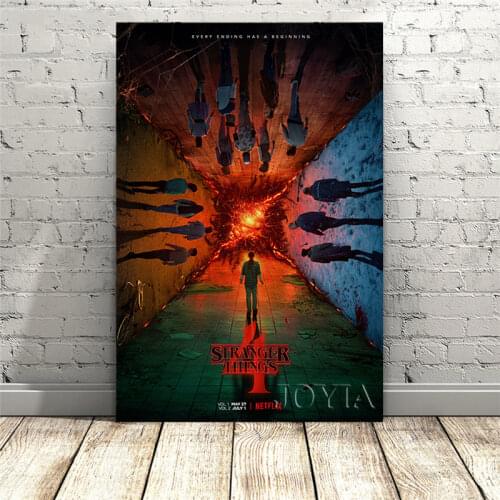 TV Series Stranger Things Poster Season 2 3 4 Eleven Posters Wall Art Prints Kids Room Decor Fantasy Silk Pictures