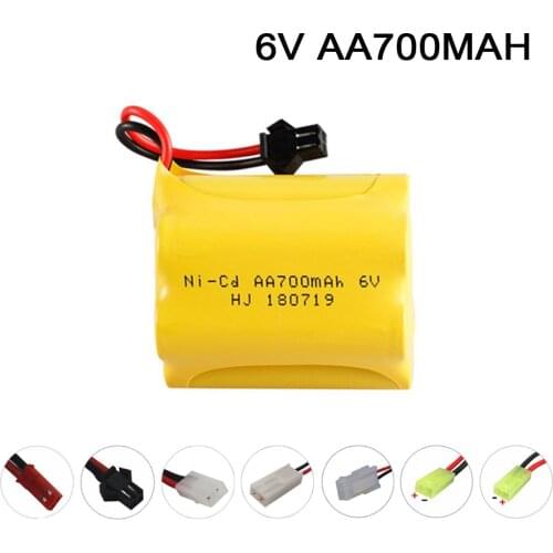 6v AA 700mah Battery For Rc toys Cars Tanks Trains RC Robots Boats Guns SM Plug NiCD 6v Rechargeable Battery 1 PCS