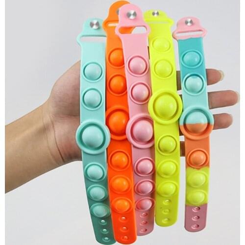 Antistress Decompression Wristband Push Bubble Sensory Fidget Toy Adult Kid Stress Relief Wearable Bracelet Autism Puzzles Toy