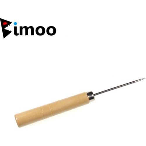 Bimoo 1PC New Fly Tying Bodkin Needle for Combing Hair Fishing Fllies Lure Bait Making Tool Stainless Needle & Wooden Handle