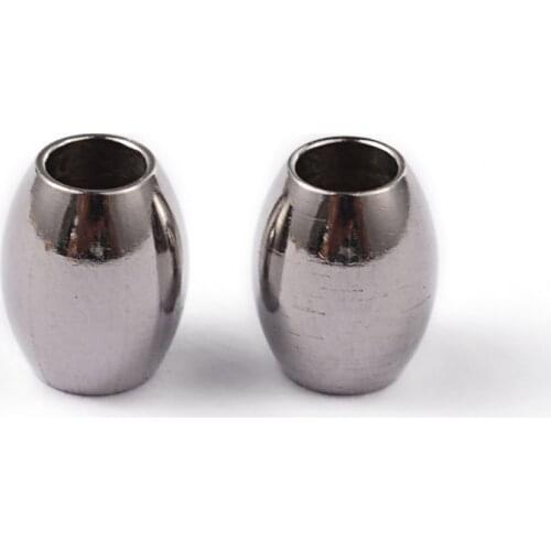 PandaHall 10pcs 6x5mm Barrel 304 Stainless Steel Metal Jewelry Findings Spacer Beads