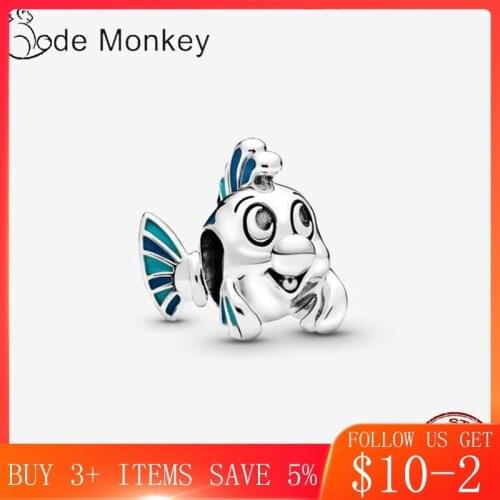 CodeMonkey Fish Beads Charms Fit Original Design Bracelet For Women DIY Jewelry Making Hot Sale 925 Sterling Silver CMS1517