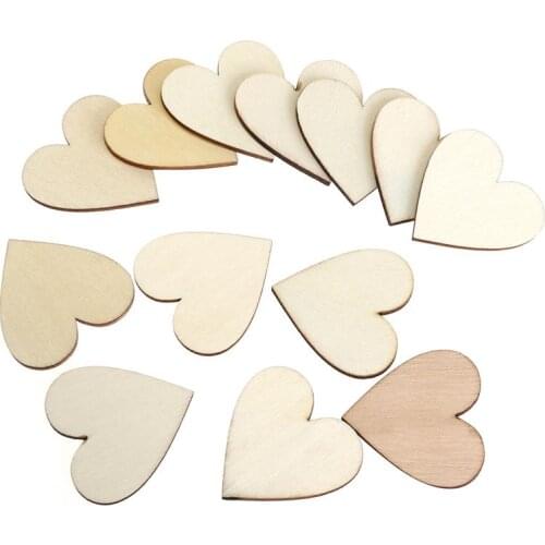 DIY Blank Heart Wood Slices Discs Wood Heart Love Blank Unfinished Natural Crafts Supplies Wedding Ornaments