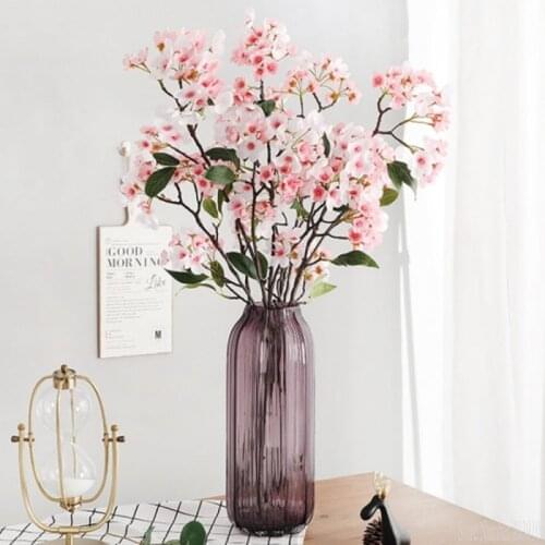 Long stem Apple tree branch Artificial rose Flowers Silk+Plastic flores for autumn Home wedding decorations Christmas decor