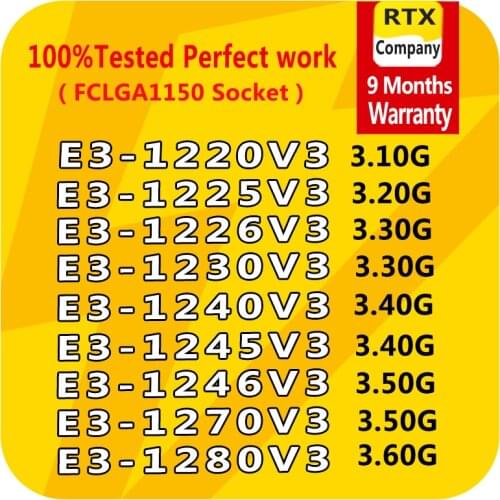 E3-1246 1231v3 1275v3 1220V3 1225V3 1230V3 1240V3 1276V3 1270V3 1280v3 1285v3 1245V3 Computer CPU Xeon Server Processor Original