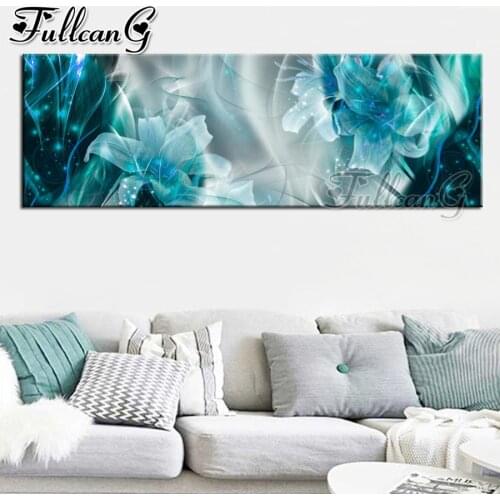 FULLCANG Abstract line flower diy 5d full square round diamond embroidery large mosaic canvas painting sale decoration FC3178