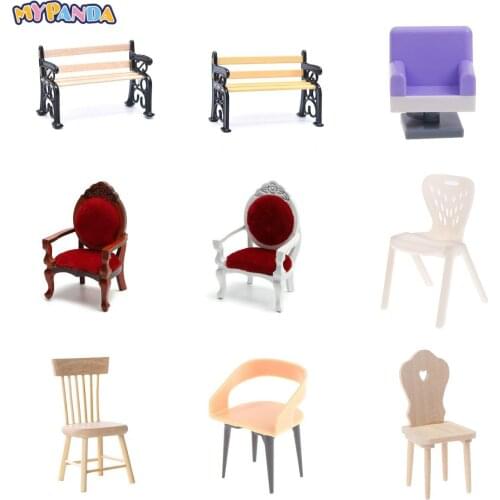 1pc Furniture Model Toys for Doll House Decoration Dollhouse Miniature Accessories Simulation Small Bar Stool Sofa Table Chair