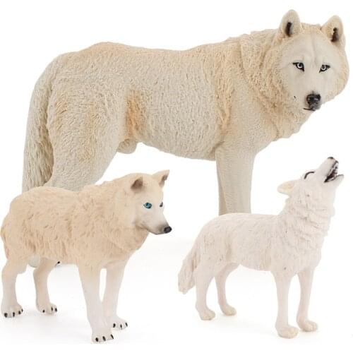 Simulation Wolf Animal Model Statue Educational Kids Toy Home Decor Action Figures Collection Lifelike Anime Model Toy