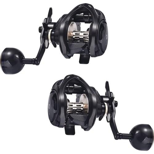 Carbon Fiber Baitcasting Reel 9+1BB Fishing Reel High Speed 6.3/1 Brake System Low Profile Left Right Hand Fishing Wheel Gear